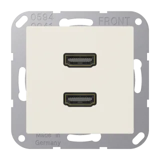 2 x HDMI, термопласт, серия AS, слоновая кость