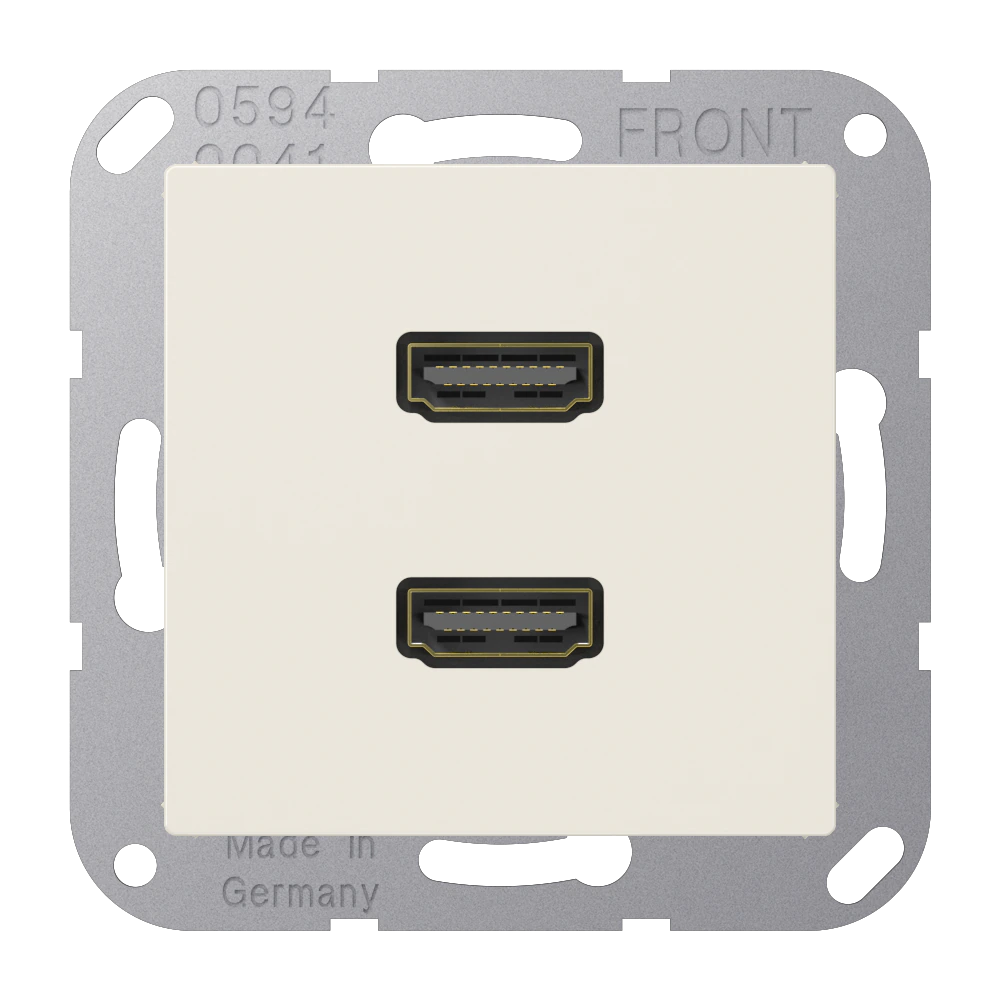 2 x HDMI, термопласт, серия AS, слоновая кость — JUNG Мультимедиа, Слоновая кость, арт. MAA1133