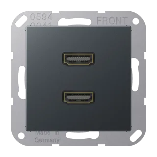 2 x HDMI, термопласт лакированный, серия A, матовый антрацит