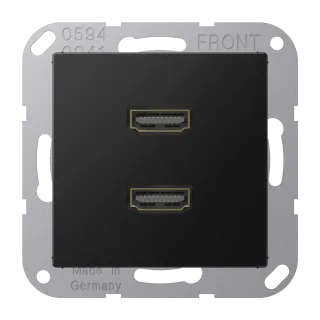2 x HDMI, термопласт лак., серия A, матовый графит