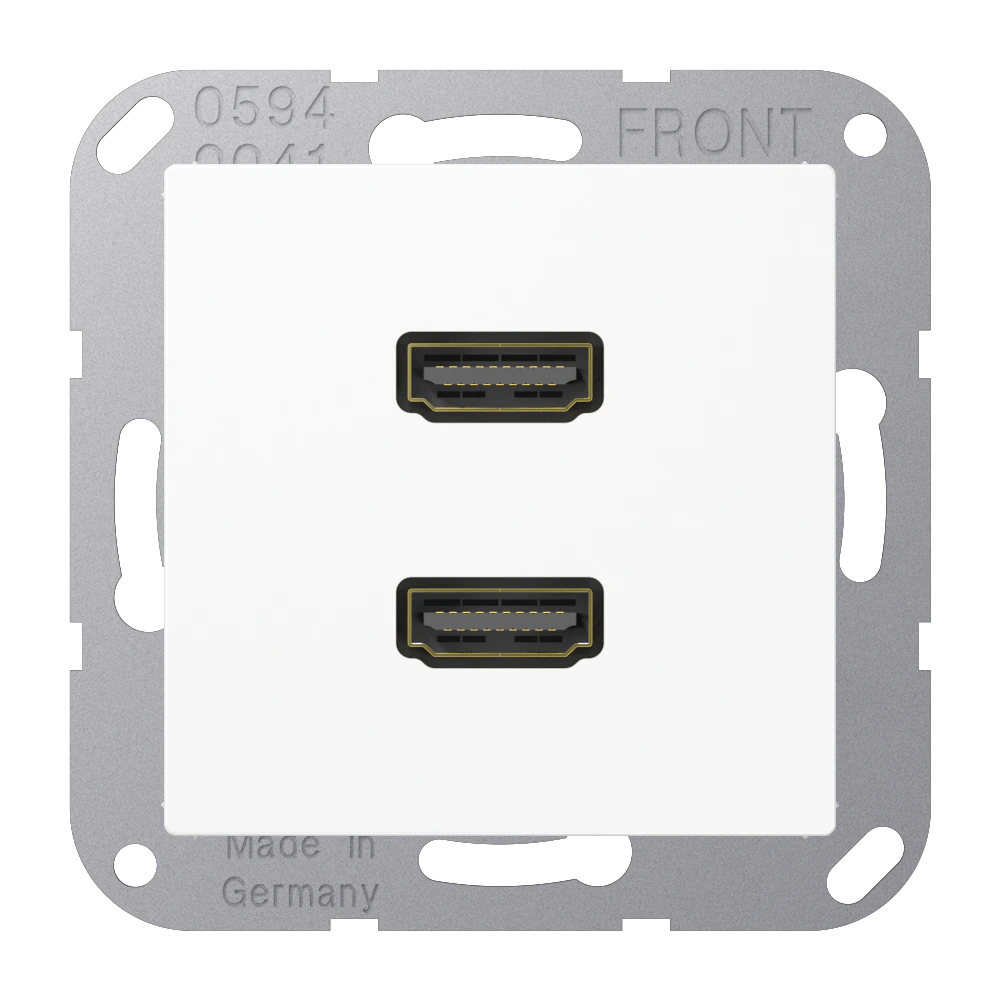 2 x HDMI, термопласт, серия AS/A, белый — JUNG Мультимедиа, Белый, арт. MAA1133WW