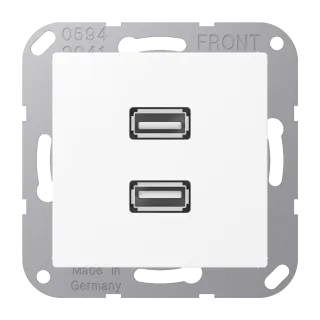 2 x USB 2.0, термопласт лак., серия A, матовый белый