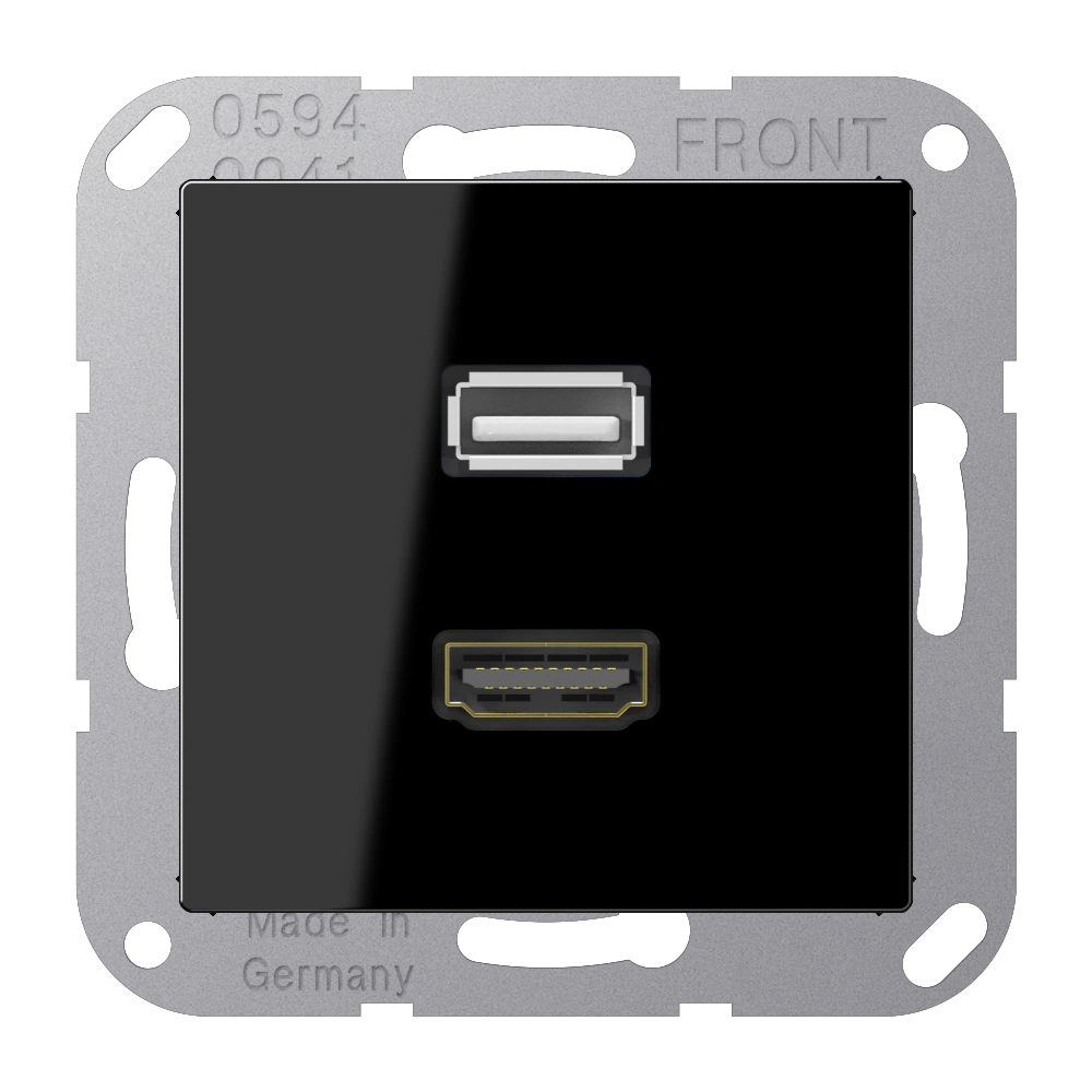 HDMI / USB 2.0 — JUNG Multimedia, Black, art. MAA1163SW