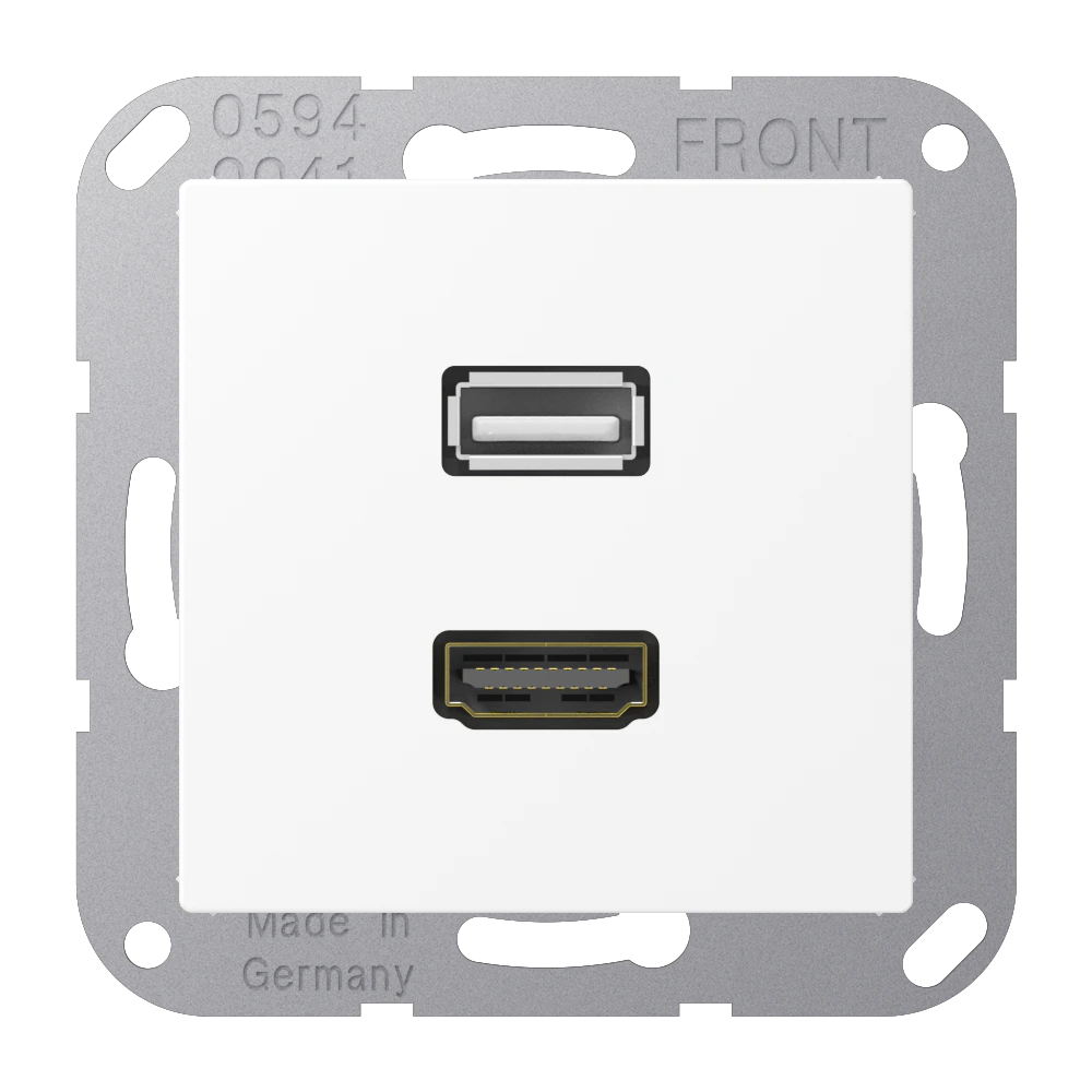 HDMI / USB 2.0 — JUNG Multimedia, White Matt, art. MAA1163WWM