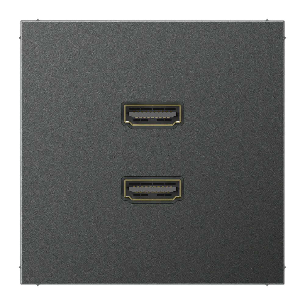 2 x HDMI, алюминий лакированный, серия LS, антрацит — JUNG Мультимедиа, Антрацит, арт. MAAL1133AN