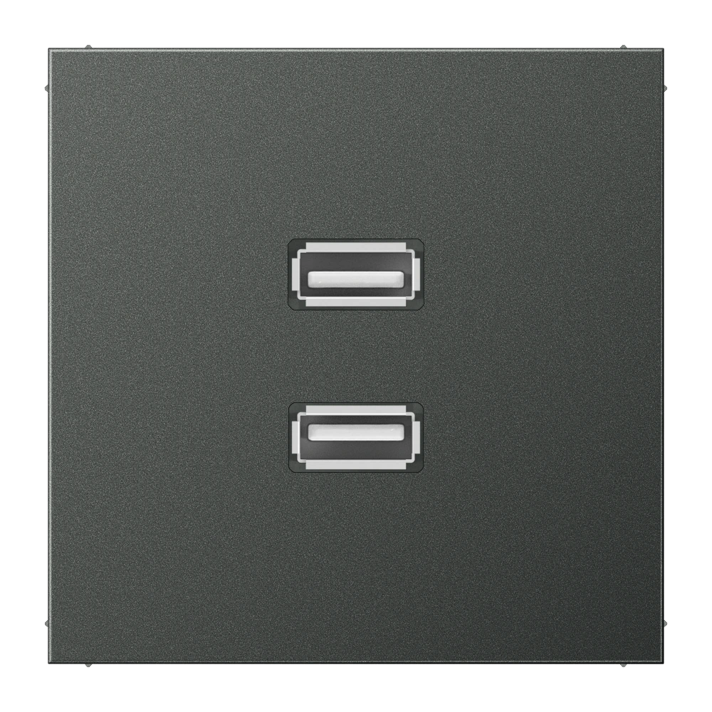 2 x USB 2.0 — JUNG Multimedia, Anthracite, art. MAAL1153AN