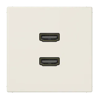 2 x HDMI, термопласт, серия LS, слоновая кость