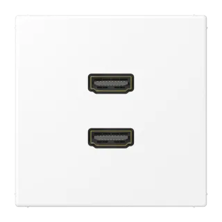 2 x HDMI, термопласт лак., серия LS, матовый белый