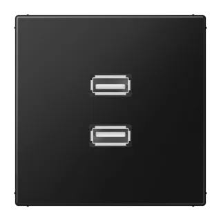 2 x USB 2.0, термопласт лак., серия LS, матовый графит