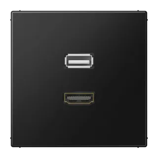 HDMI / USB 2.0, термопласт лак., серия LS, матовый графит