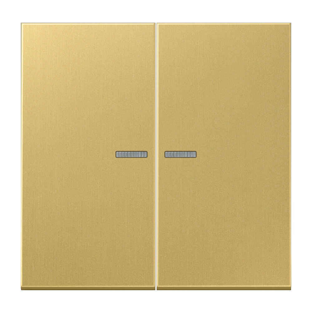 KNX RF кнопка, 2 группы — JUNG LS 990, Классическая латунь, арт. ME10921STRFC