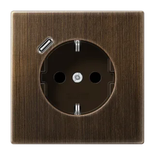 Штепсельная розетка SCHUKO 16 A / 250 В~ с зарядным устройством USB, 1 x тип C