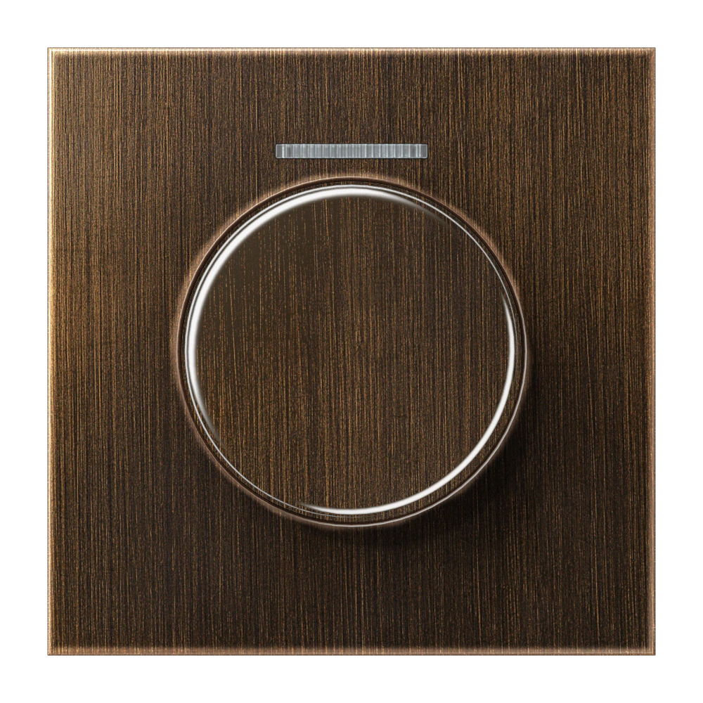 Centre plate with knob and lens for rotary sensor — JUNG LS 990, antique brass, art. ME1940KO5AT