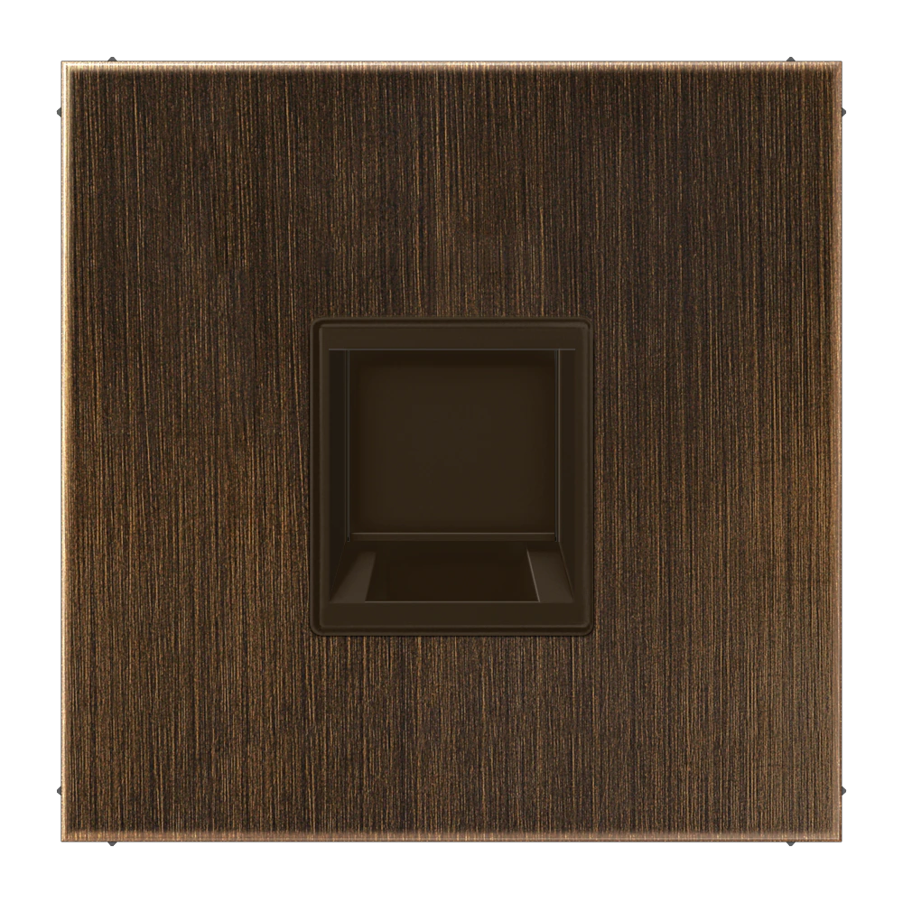 Centre plate for modular jack sockets — JUNG LS 990, antique brass, art. ME1969-1WEAT