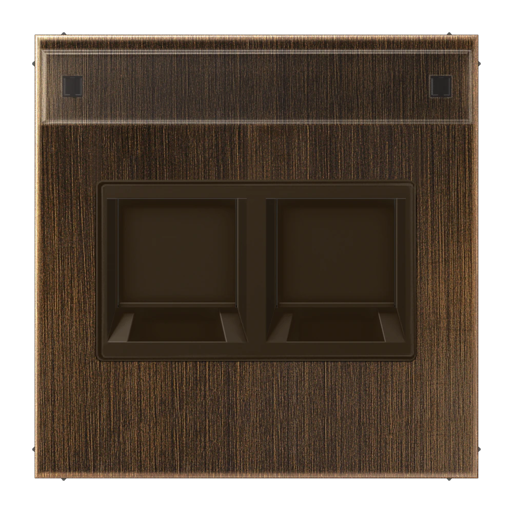 Centre plate for modular jack sockets — JUNG LS 990, antique brass, art. ME1969-25NAWEAT