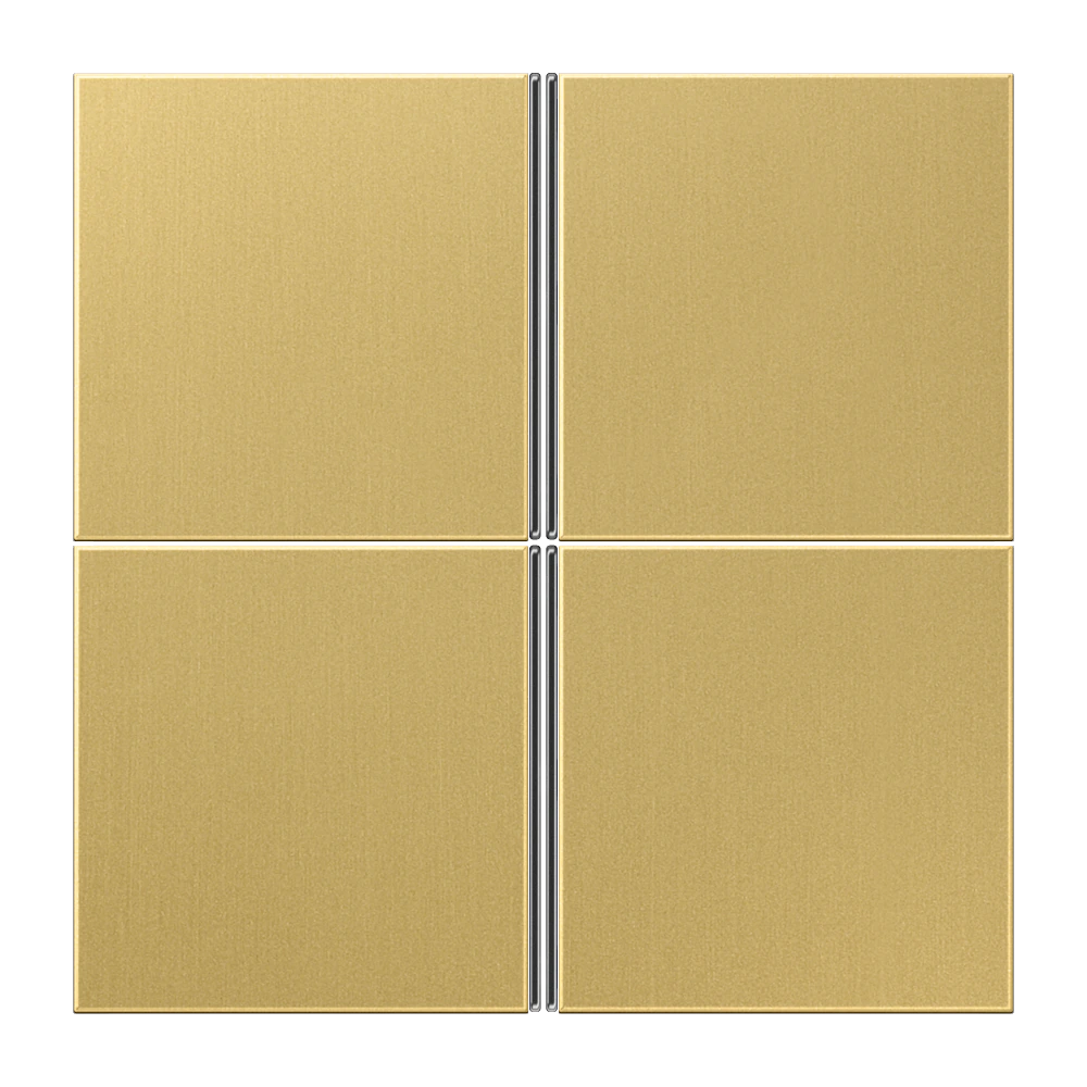 Cover kit 4-gang, complete — JUNG LS 990, classic brass, art. ME2404TSAC