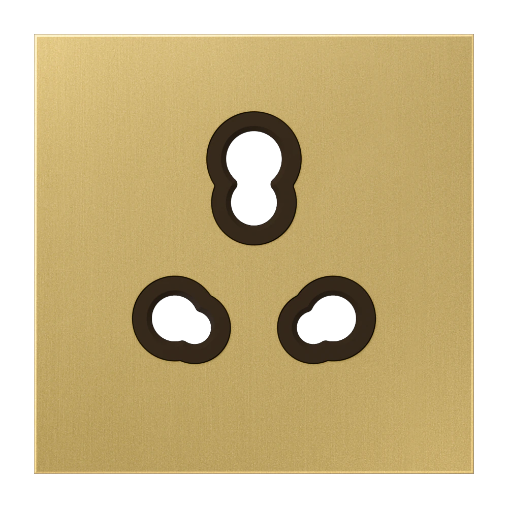Centre plate for socket insert, Indian system — JUNG LS 990, classic brass, art. ME2521INCPL