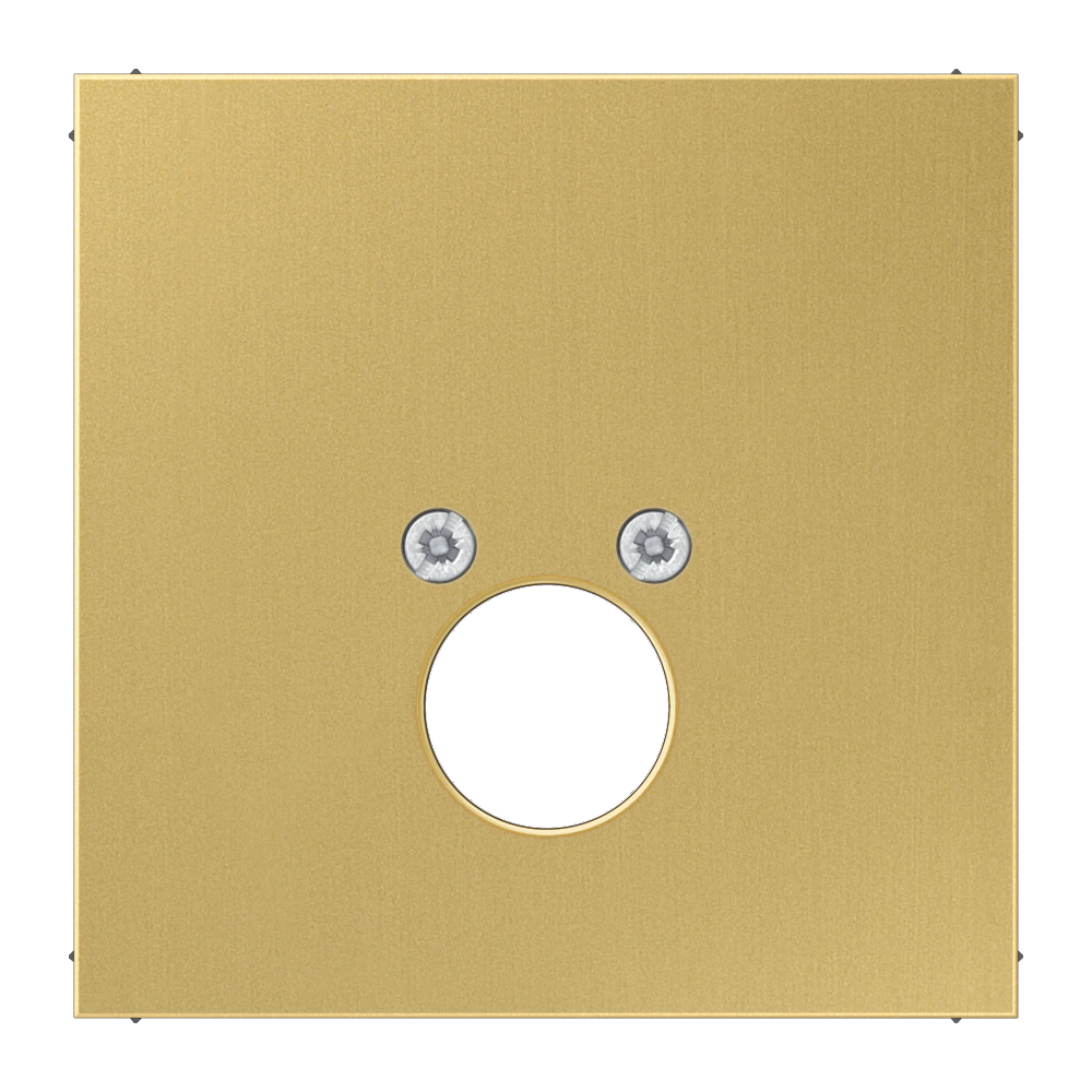 Centre plate for 1 circular electrical connector — JUNG LS 990, classic brass, art. ME2962-1C