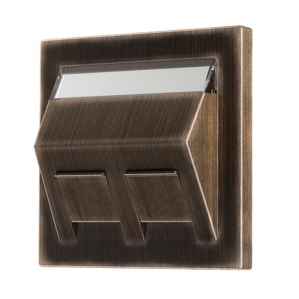 Centre plate for mounting adapter 30° — JUNG LS 990, antique brass, art. ME569-30BFPLATL