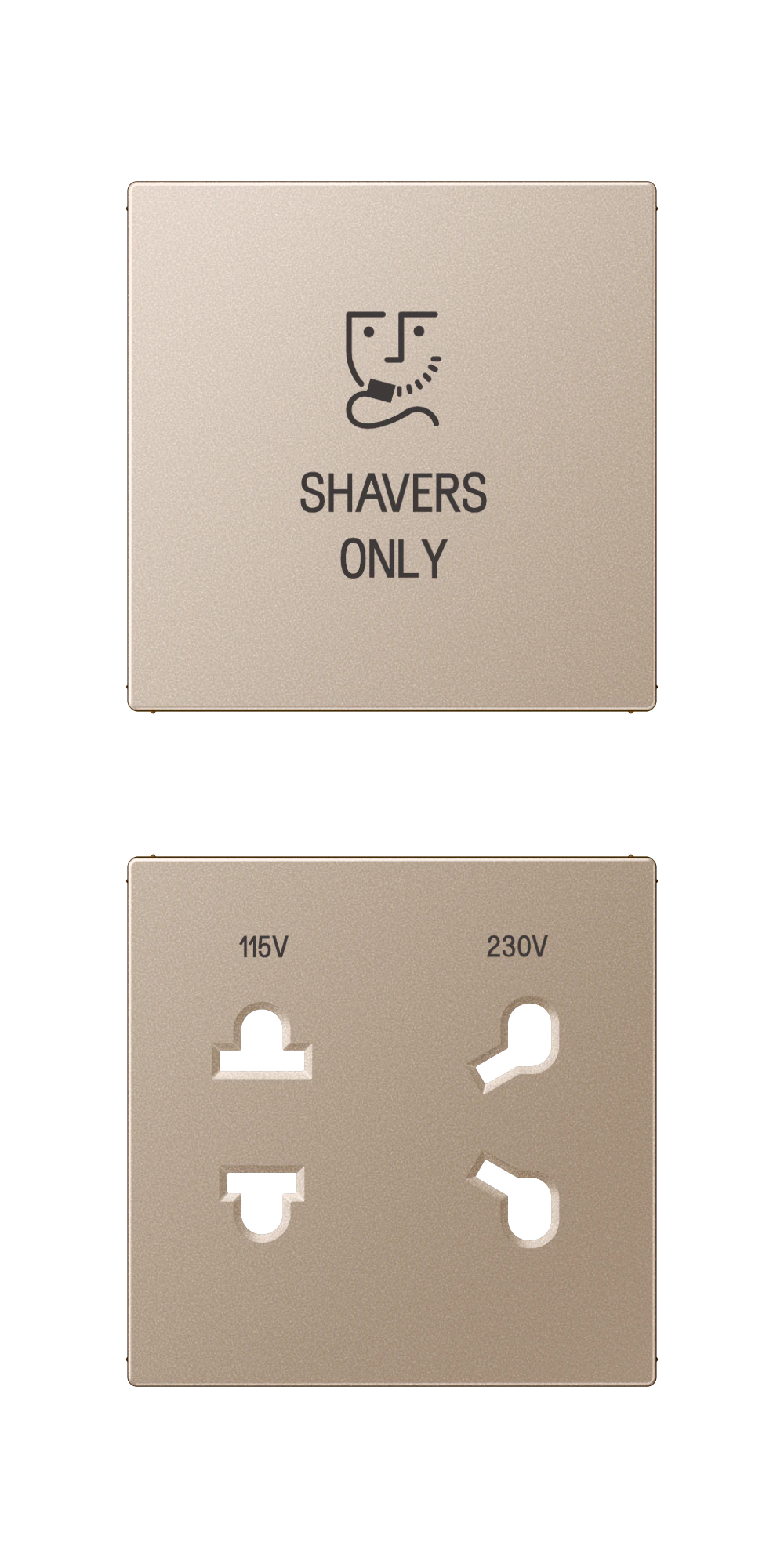 Cover for electric shaver socket outlet — JUNG Other, Ivory, art. SOA7522CHPL