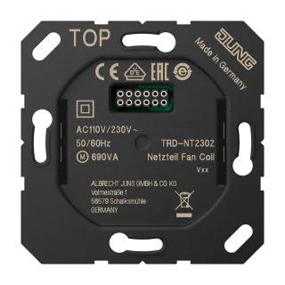 Power supply for temperature controller fan coil, 2-pipe